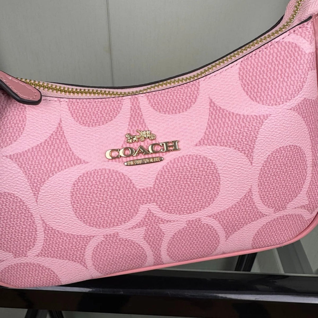 COACH Signature Pink Mini Hobo Bag