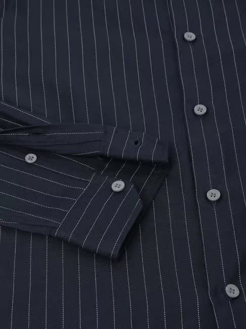 Calvin Klein Striped Elegance Shirt in Midnight Blue