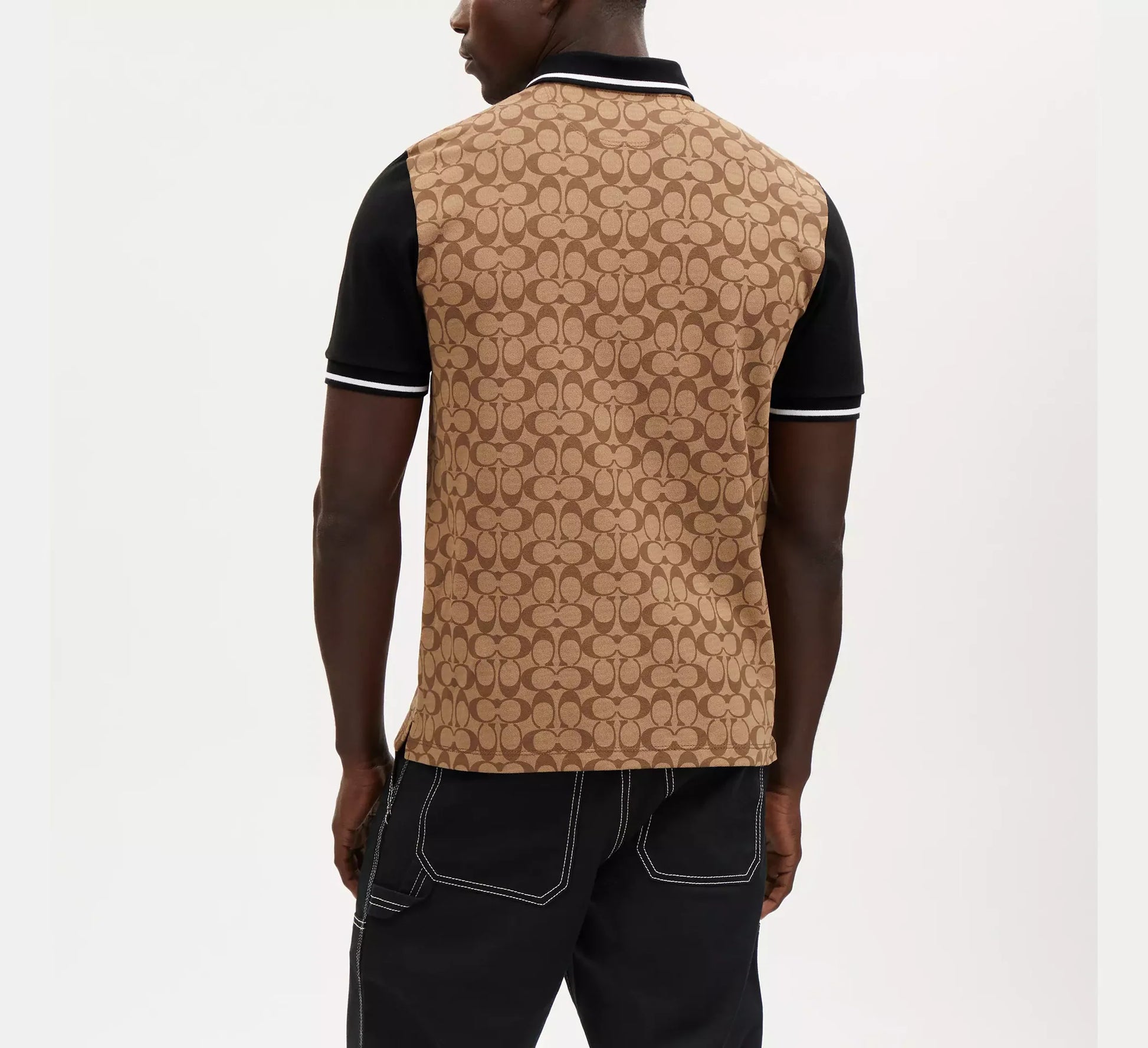 COACH Caramel Canvas Slim Fit Polo Shirt