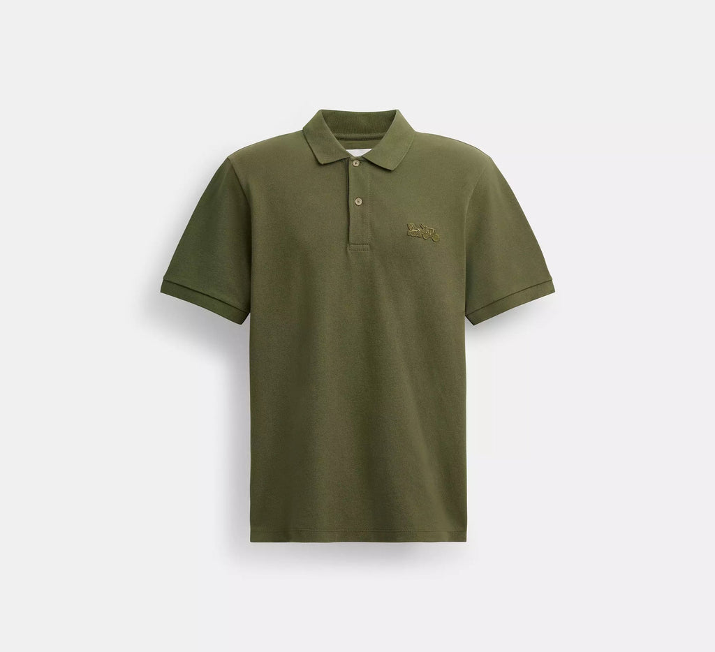COACH Classic Fit Polo Shirt in Olive Green