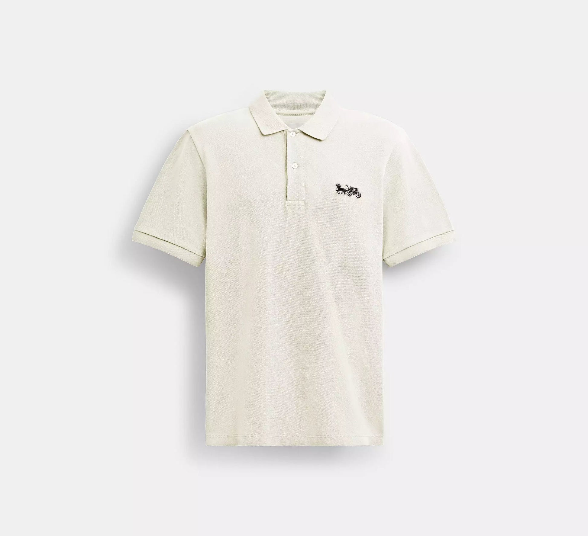 COACH Creamy Almond Classic Fit Short Sleeve Polo Shirt