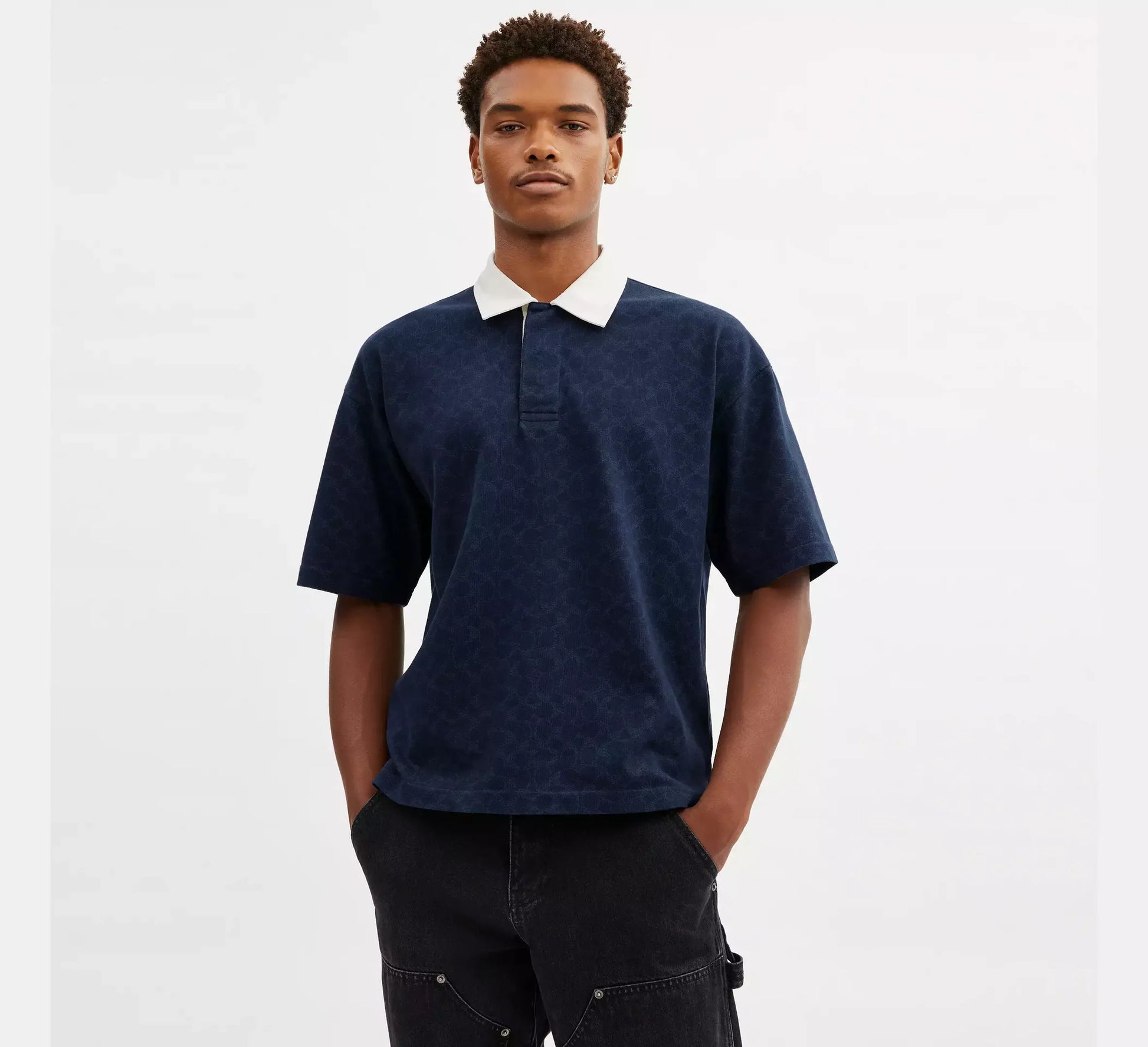 COACH Midnight Ocean Classic Fit Short Sleeve Polo Shirt
