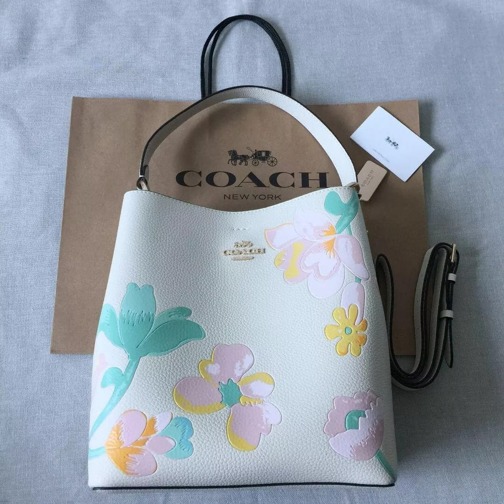 COACH Floral Embellished Leather Tote (IMPORTED)