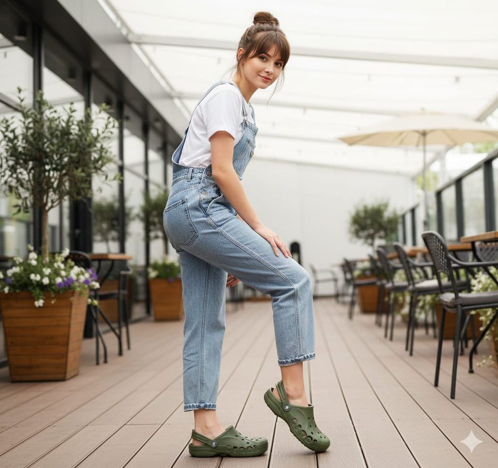 CROCS Classic Clogs in Olive Green