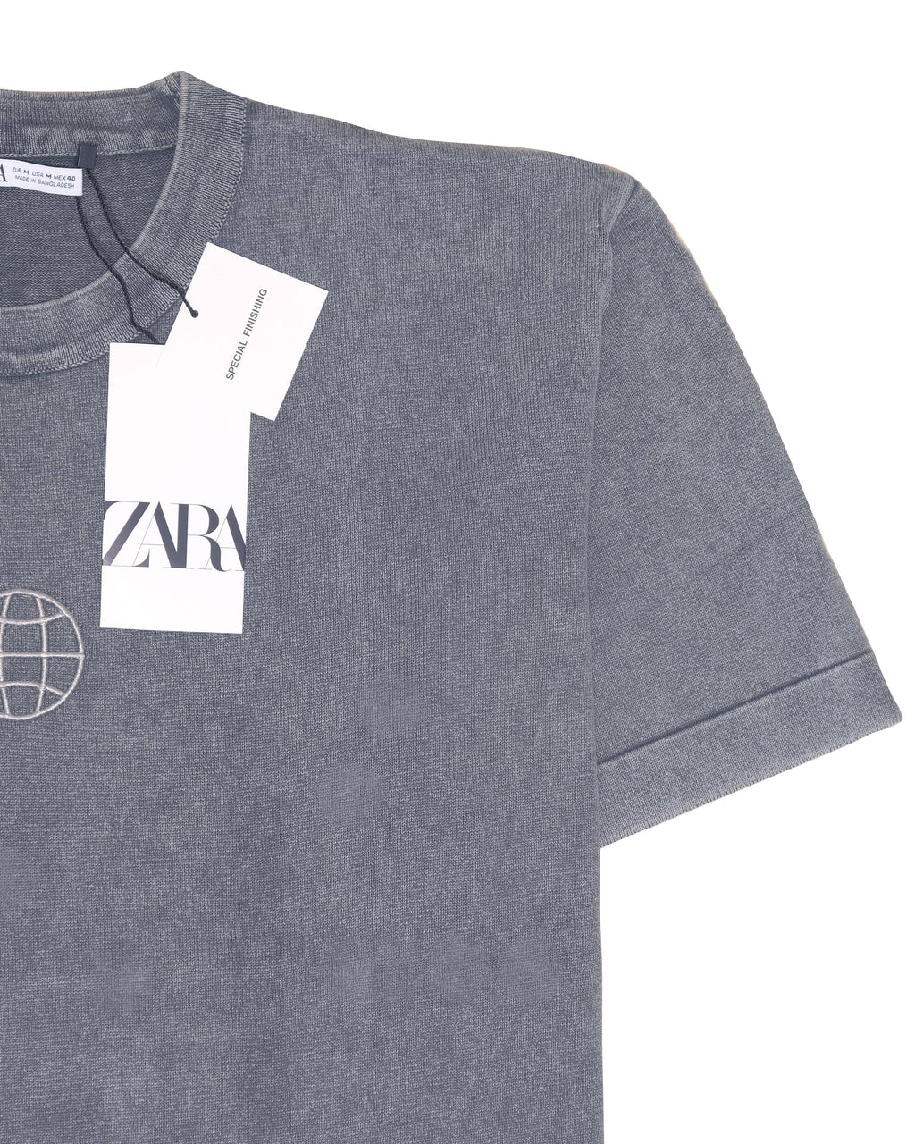 ZARA Stormy Slate Vintage Wash Short Sleeve Tee