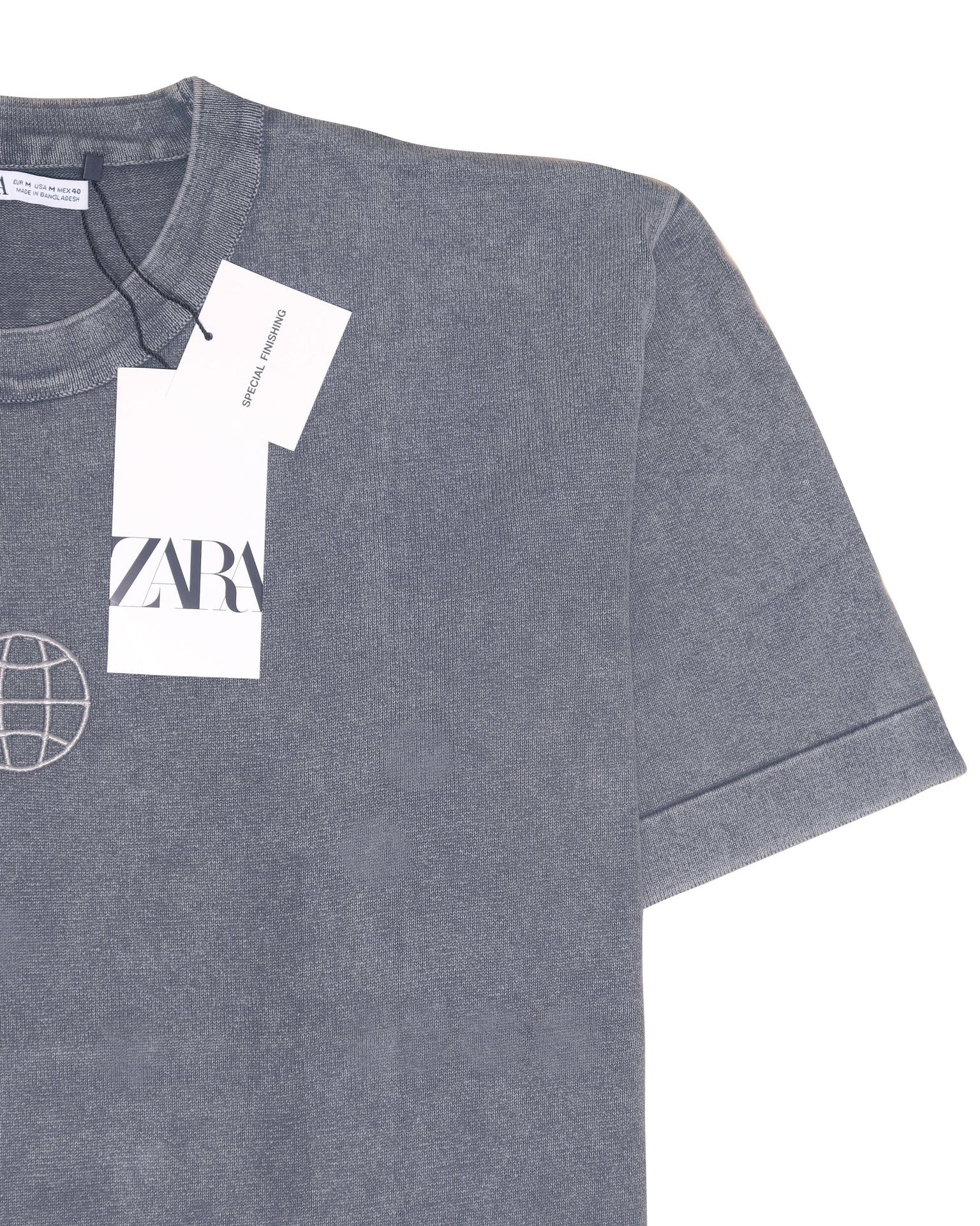 ZARA Stormy Slate Vintage Wash Short Sleeve Tee