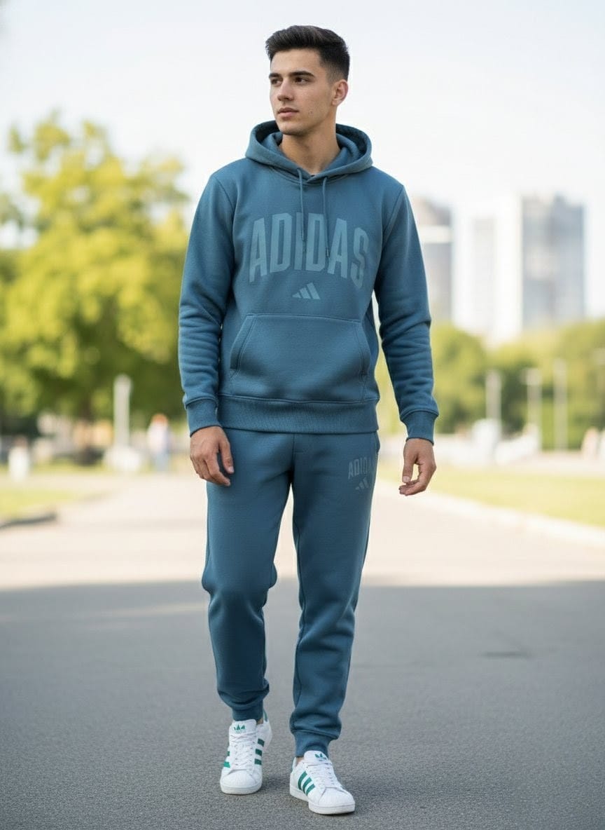 ADIDAS Essentials Fleece Hoodie and Jogger Set in Teal