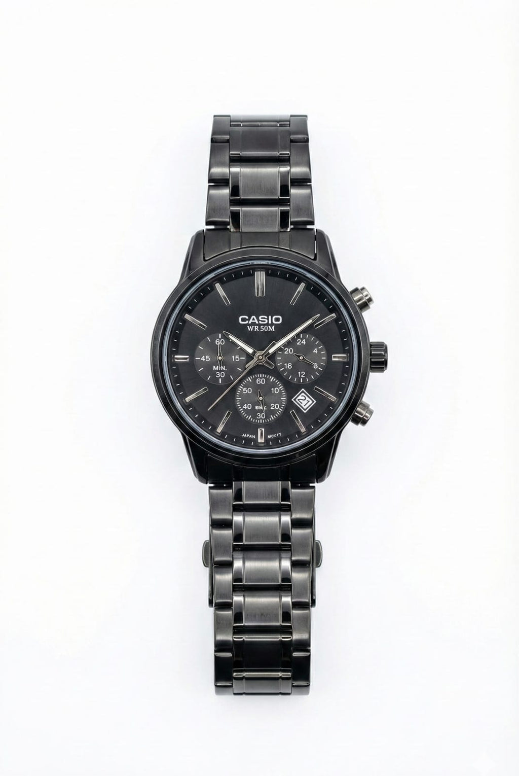 CASIO Shadow Obsidian Modern Fit Chronograph Watch with Date Display