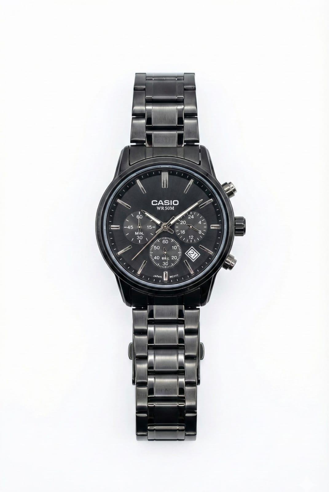 CASIO Shadow Obsidian Modern Fit Chronograph Watch with Date Display