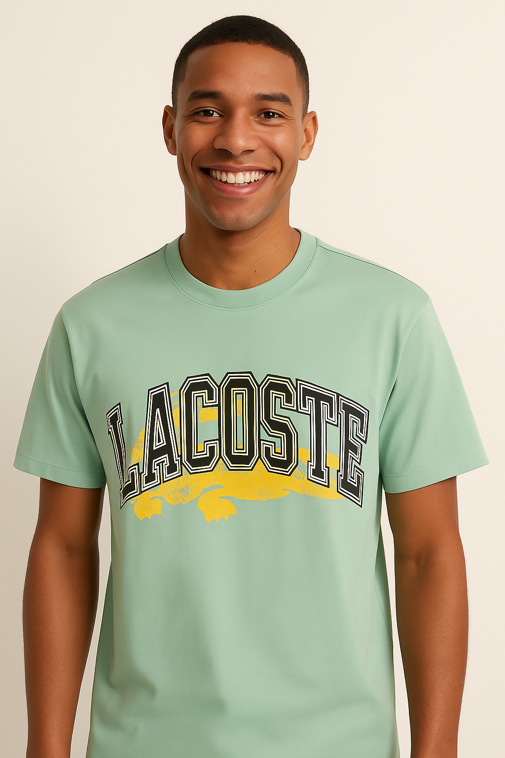 LACOSTE Tranquil Mint Classic Fit Short Sleeve Graphic T-Shirt