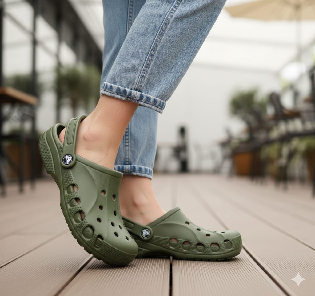 CROCS Classic Clogs in Olive Green