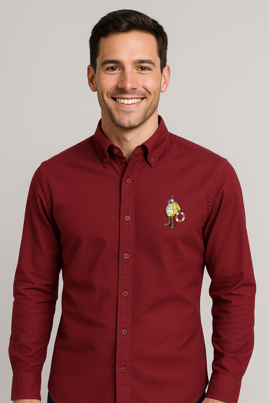BROOKS BROTHERS Crimson Tide Classic Fit Long Sleeve Regatta Shirt