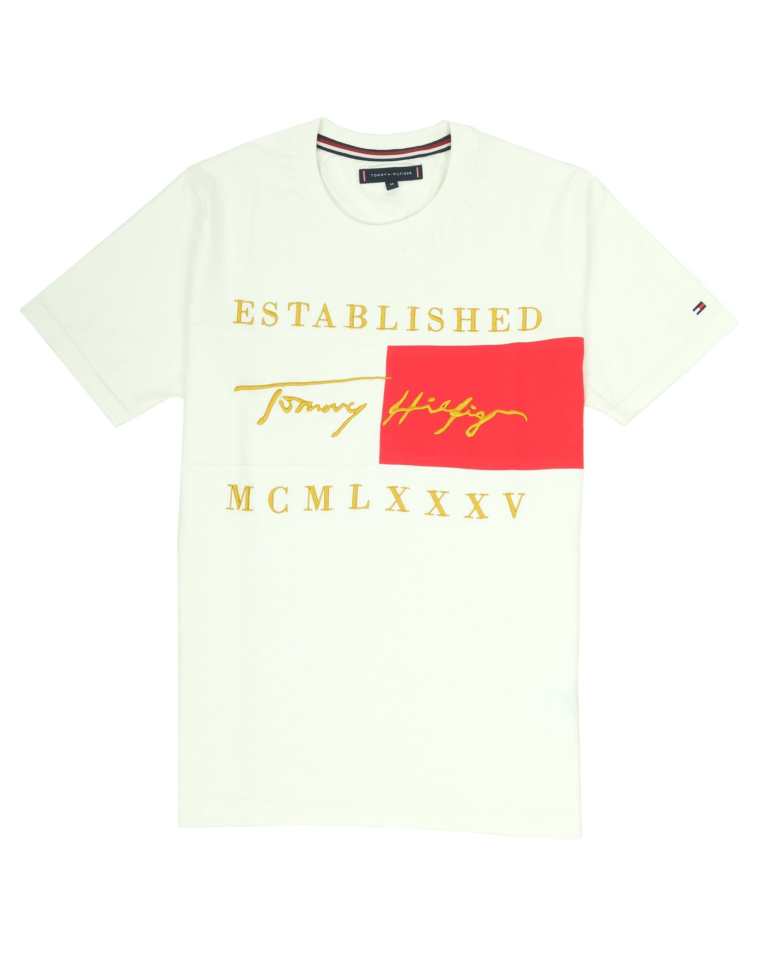 TOMMY HILFIGER Cloud Ivory Signature Graphic Short Sleeve Tee