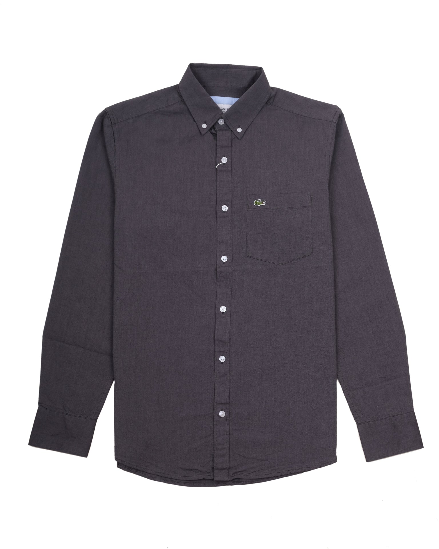 LACOSTE Charcoal Onyx Classic Fit Long Sleeve Button-Down Oxford Shirt