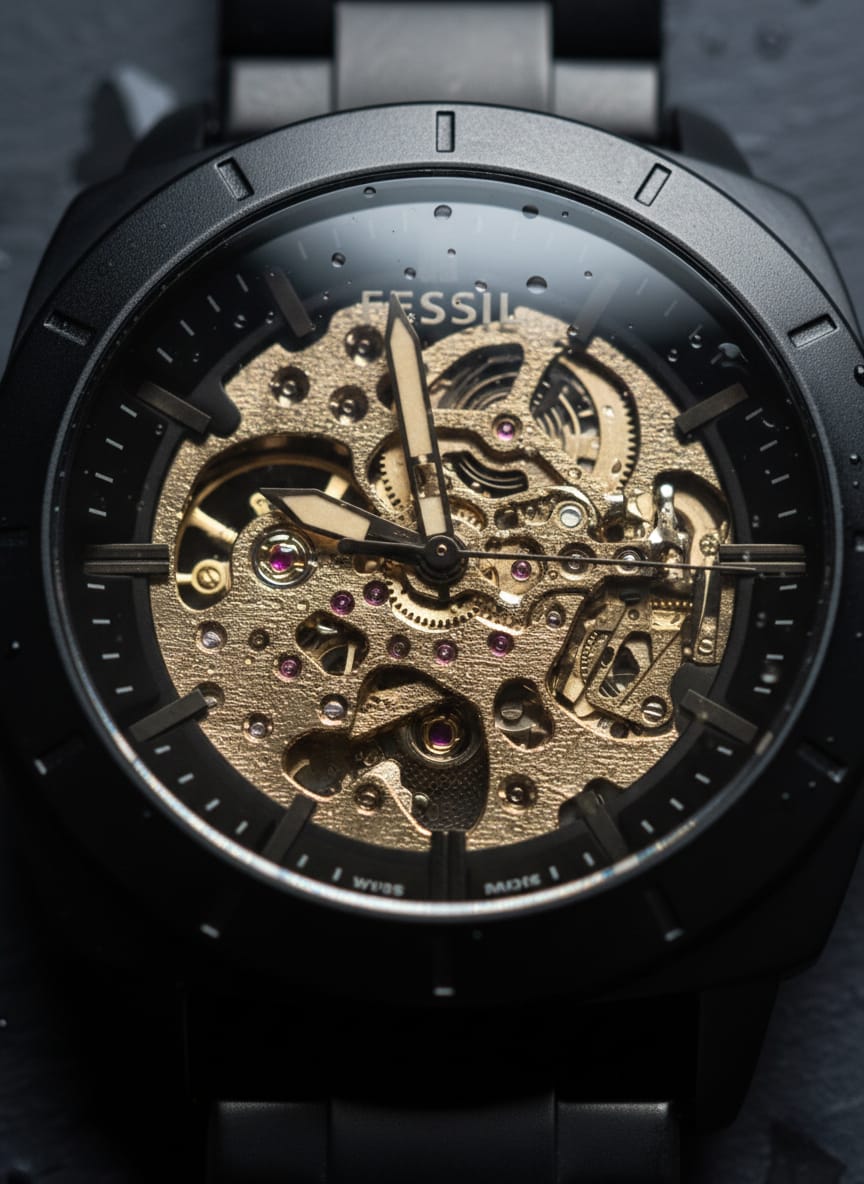 FOSSIL Midnight Onyx Refined Skeleton Automatic Timepiece