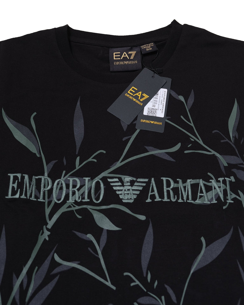 EMPORIO ARMANI EA7 Obsidian Black Slim Fit Short Sleeve Graphic Tee