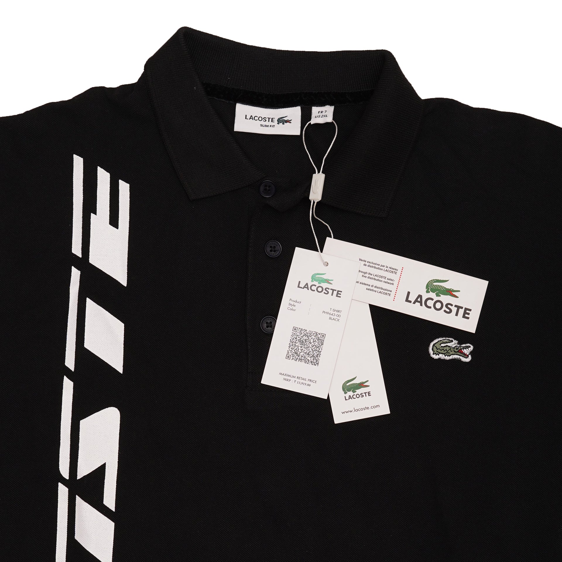 LACOSTE Midnight Onyx Slim Fit Signature Logo Polo Shirt