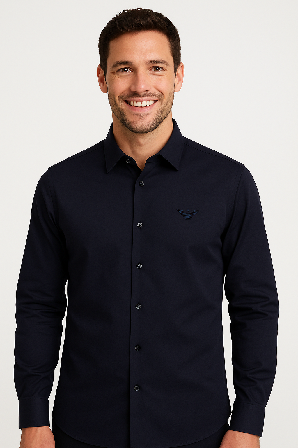 EMPORIO ARMANI Celestial Indigo Tailored Fit Long Sleeve Shirt