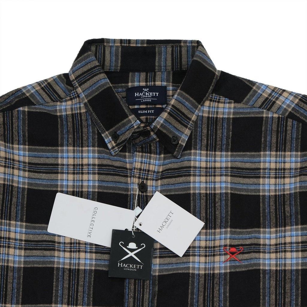 HACKETT LONDON Midnight Check Slim Fit Long Sleeve Shirt