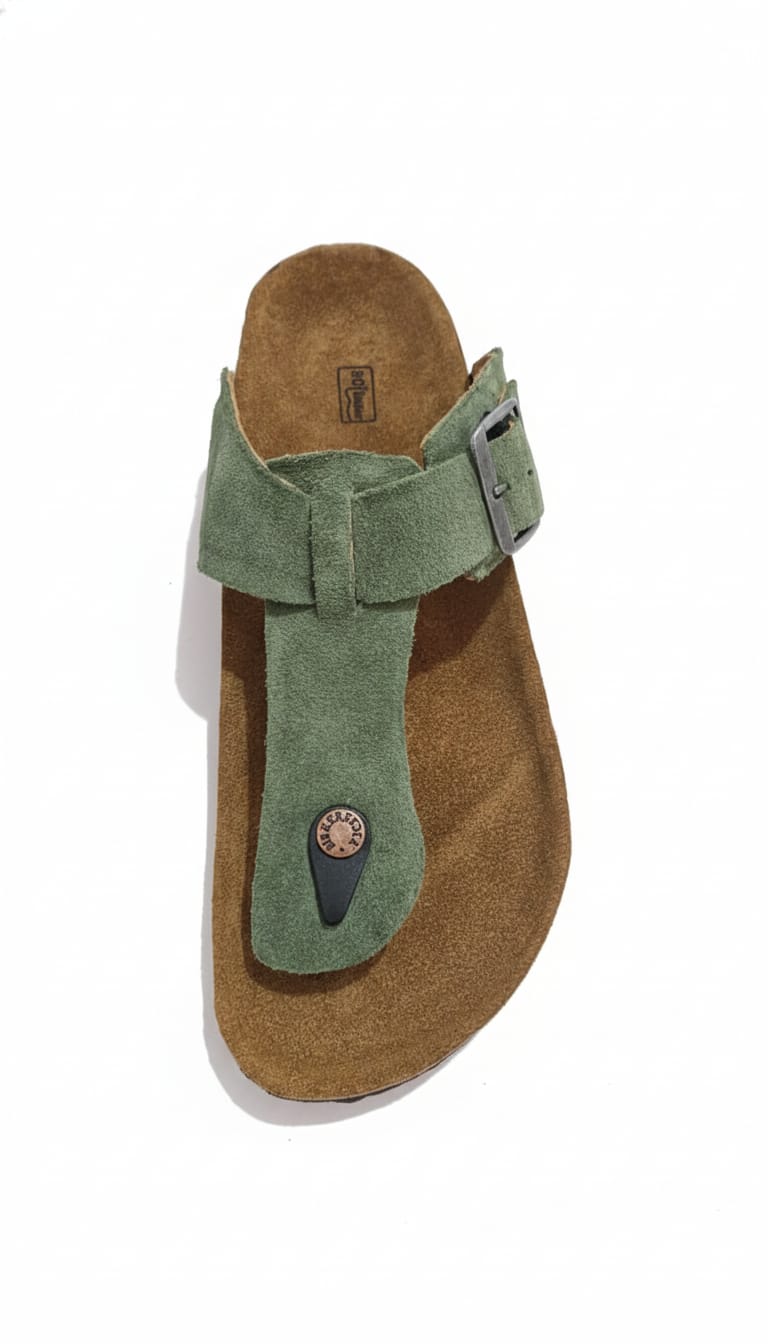 Birkenstock Arizona Suede Sandals in Olive Green