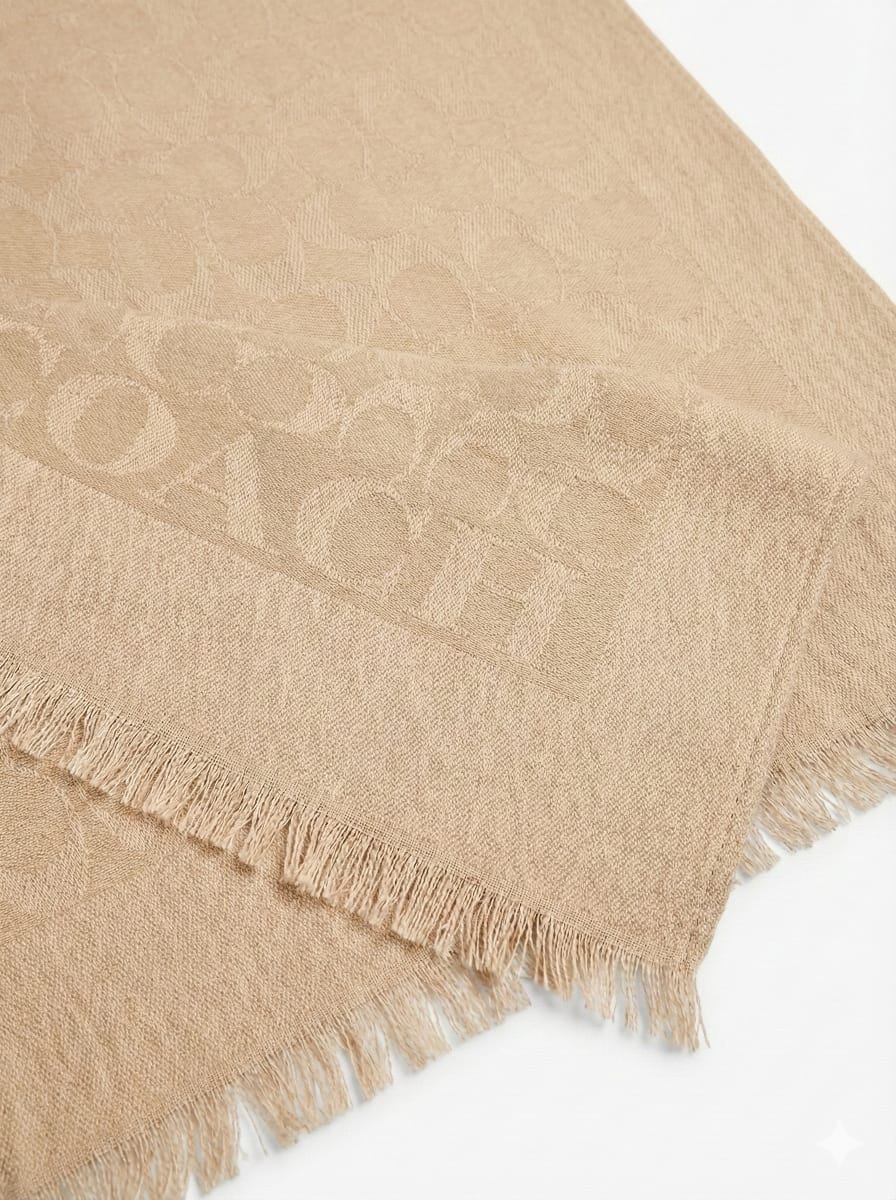 COACH Signature Monogram Cashmere Blend Scarf