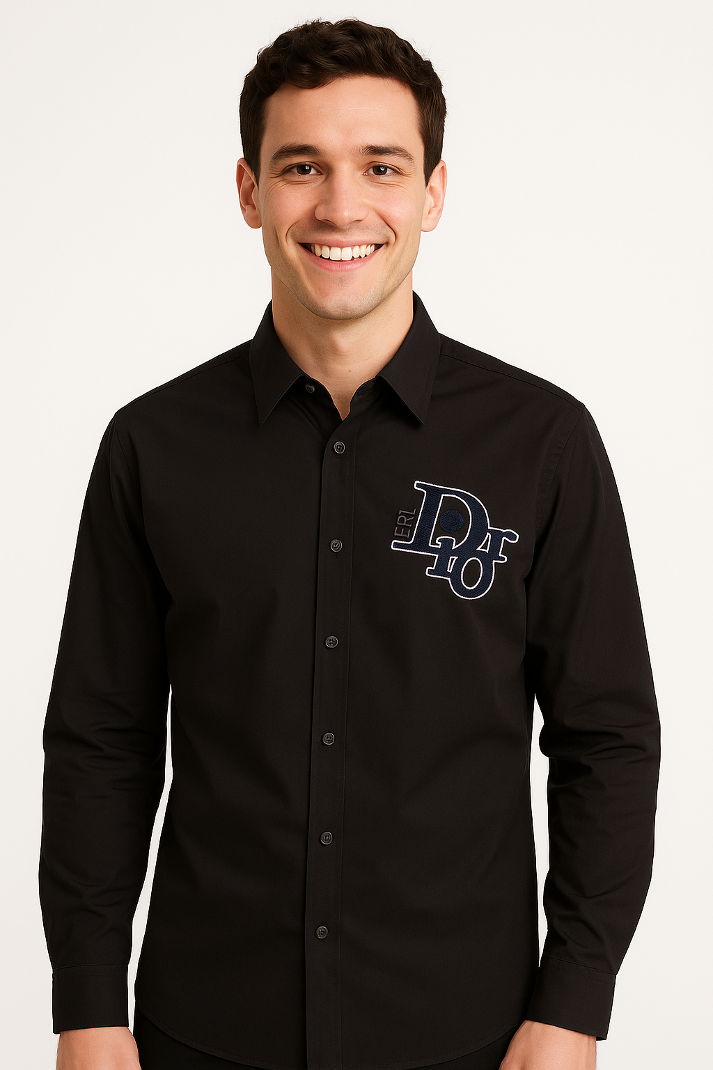 DIOR Midnight Obsidian Slim Fit Long Sleeve Shirt
