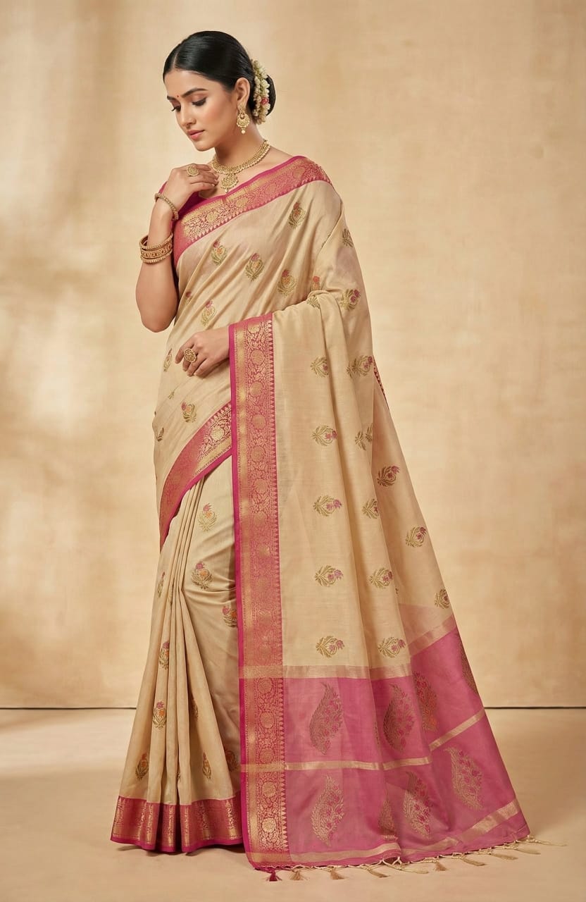Elegant Weaves Handcrafted Silk Saree with Intricate Embroidery