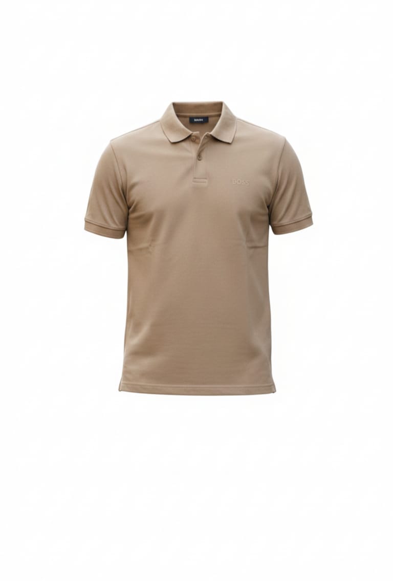 BOSS Sunbeam Taupe Classic Fit Short Sleeve Piqué Polo Shirt