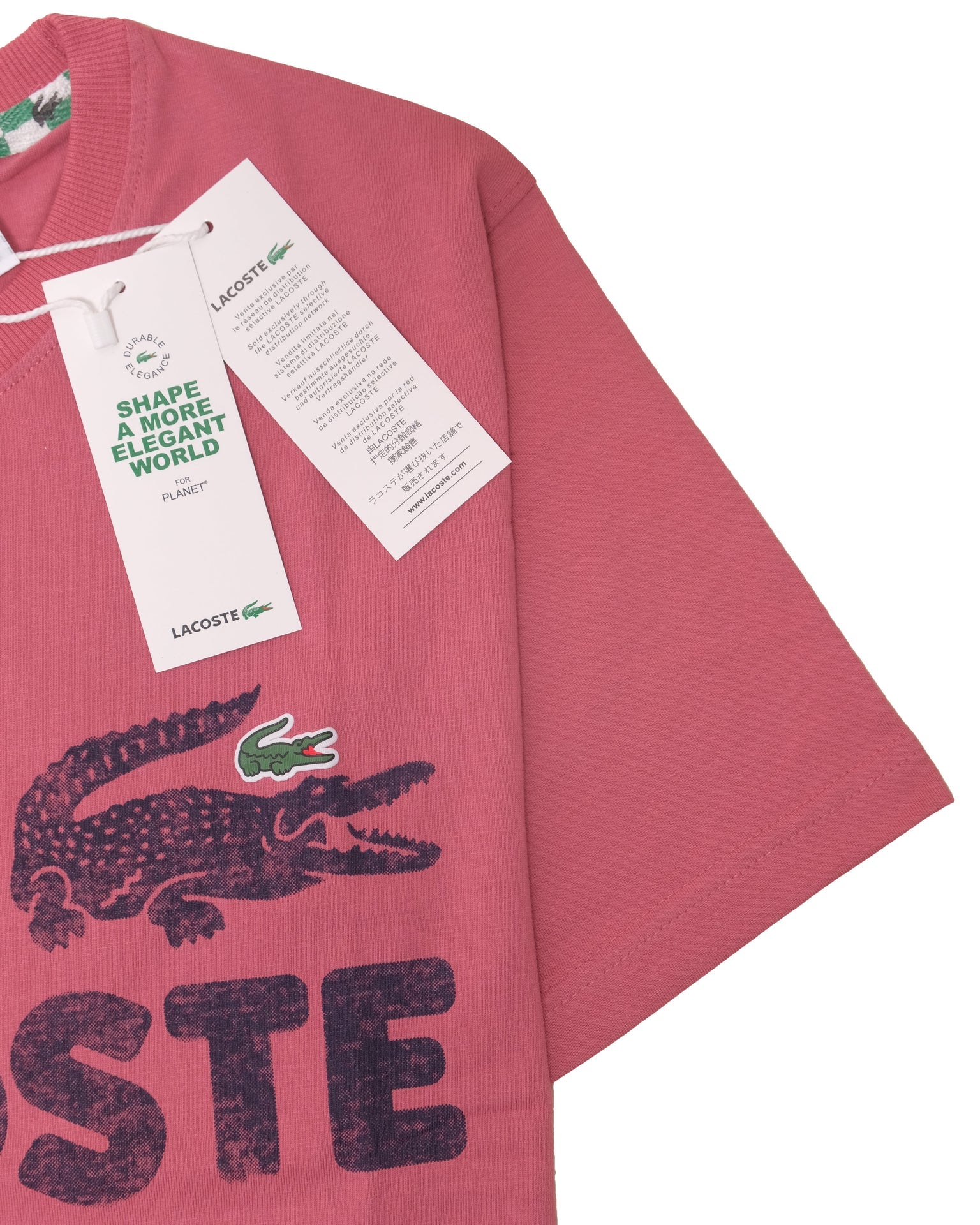 LACOSTE Blushing Petal Classic Fit Graphic Crew Neck Tee