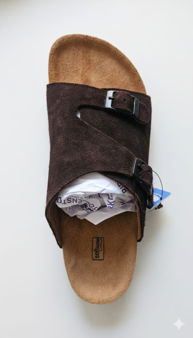 BIRKENSTOCK Suede Buckle Slide Sandals