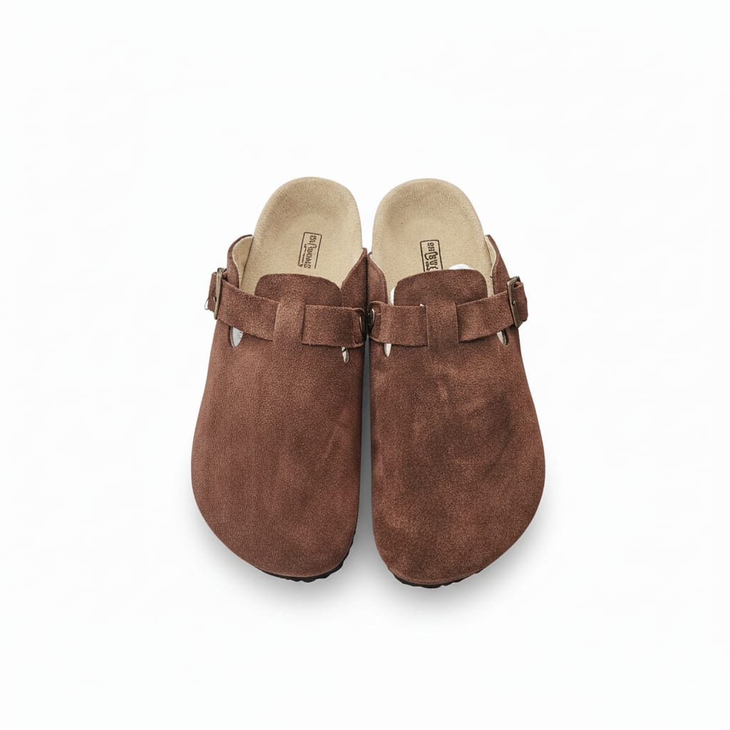 BIRKENSTOCK Rustic Mahogany Timeless Suede Clog with Buckle