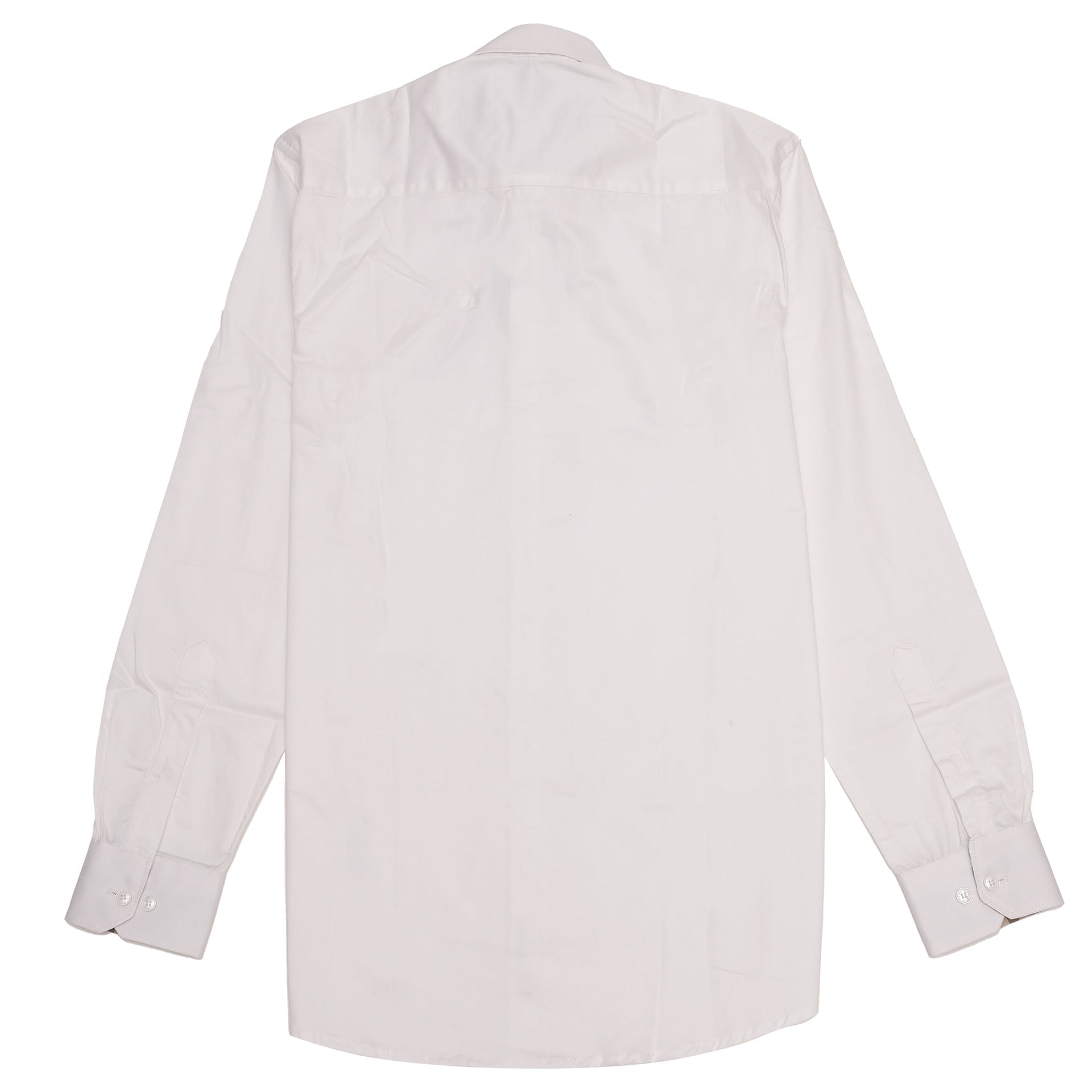 BURBERRY Cloud White Classic Fit Long Sleeve Shirt with Check Detail