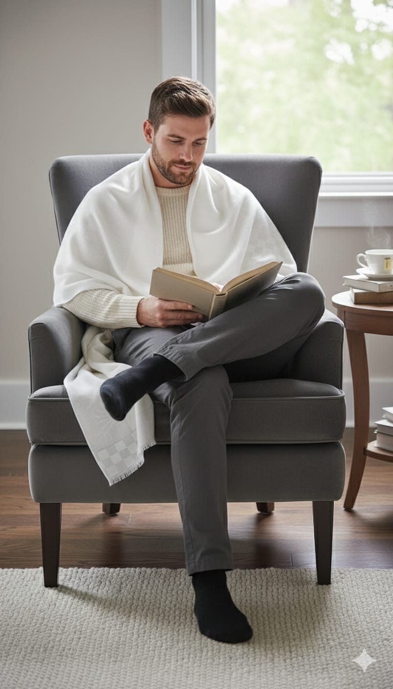 BURBERRY Luxe Knit Throw Scarf