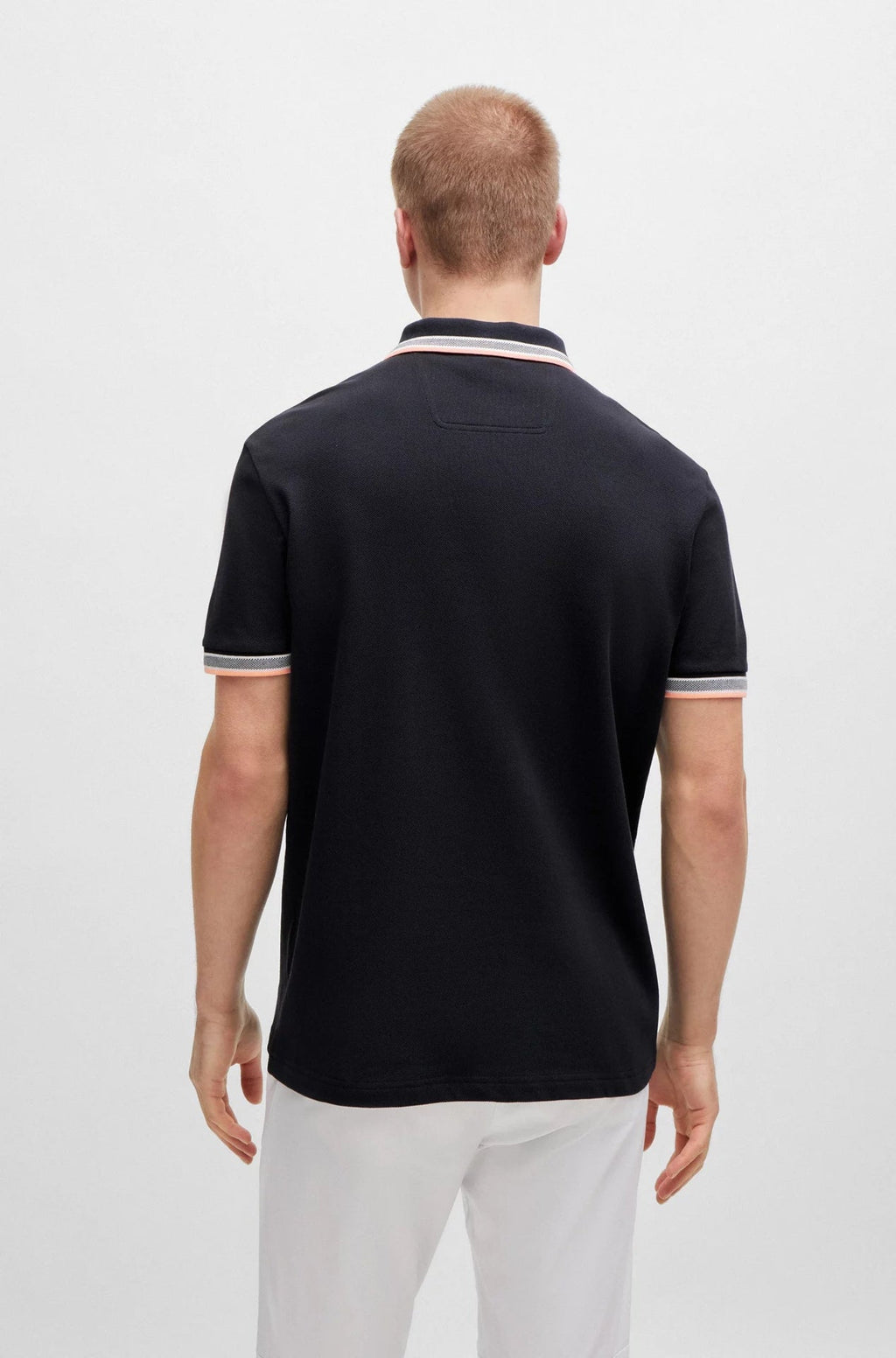 BOSS Midnight Noir Slim Fit Contrast Trim Polo Shirt