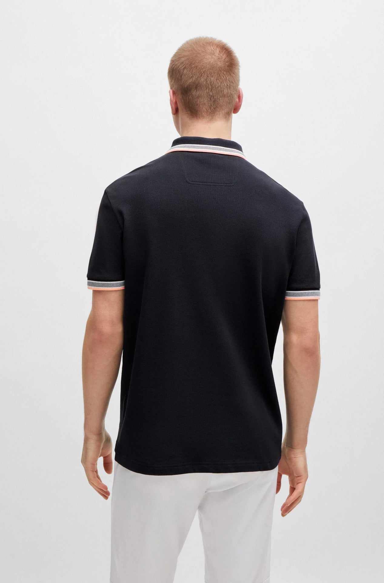 BOSS Midnight Noir Slim Fit Contrast Trim Polo Shirt