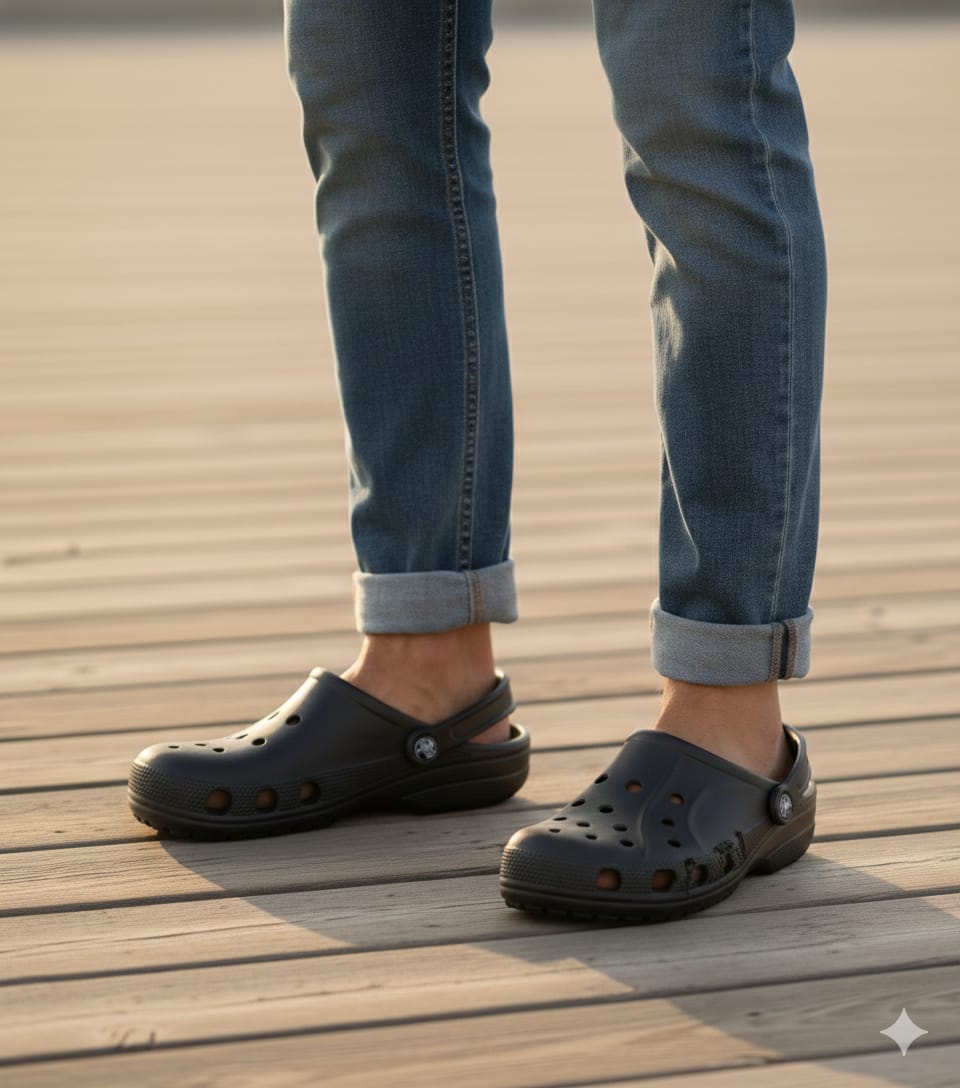 Crocs Classic Clogs - Black Comfort Footwear