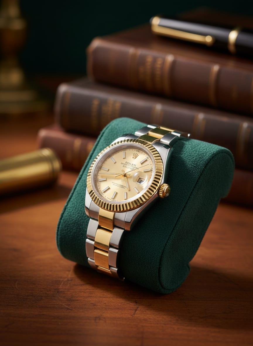 ROLEX Radiant Gold & Steel Luxe Datejust 36mm Timepiece  (IMPORTED)