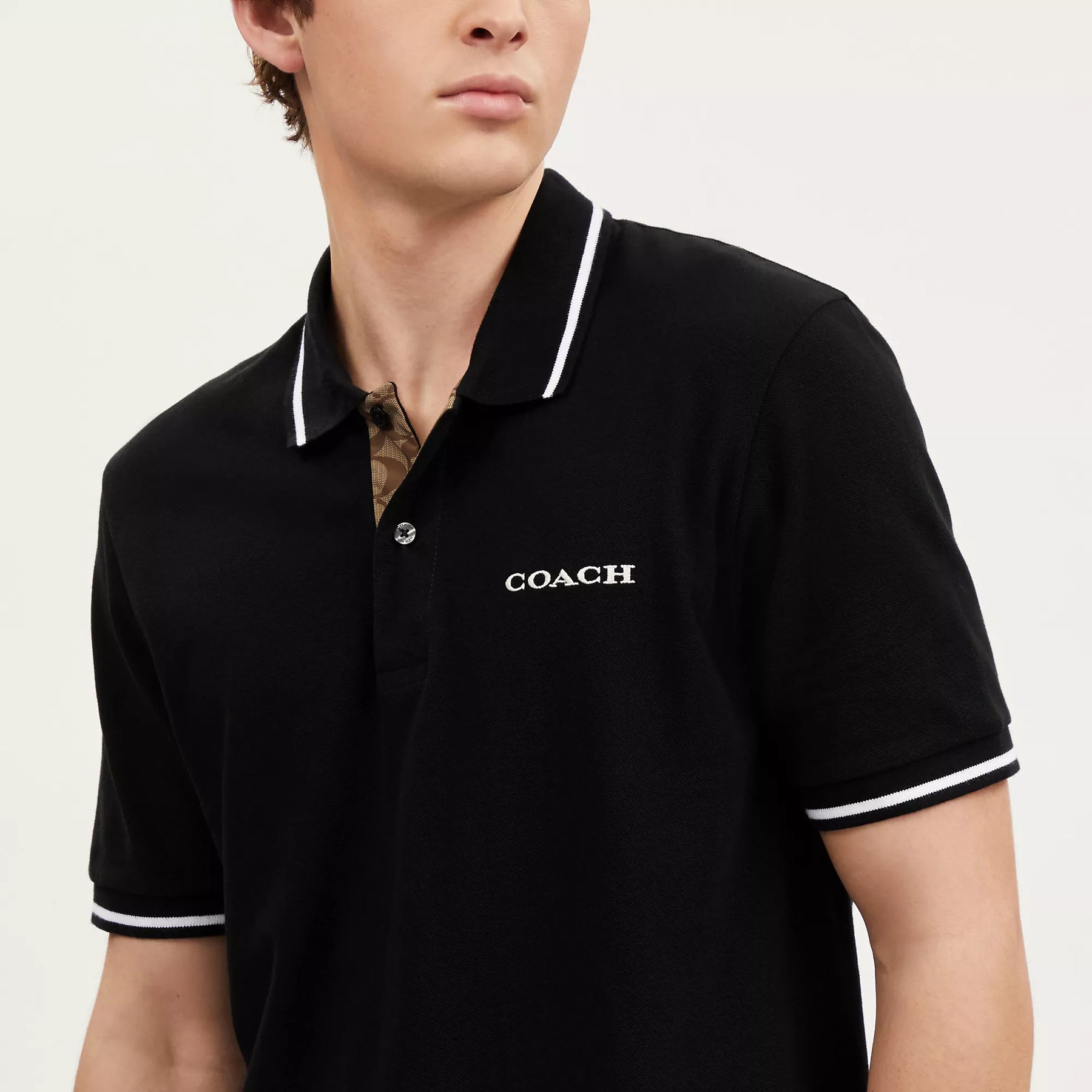 COACH Classic Black Polo with Contrast Trim