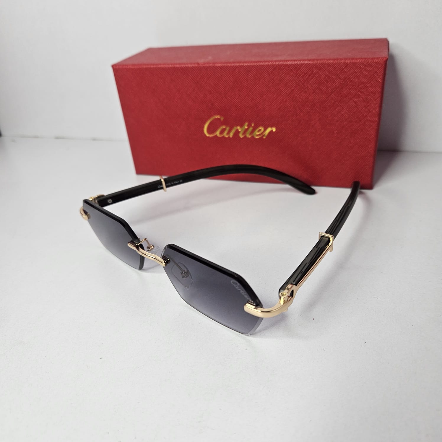 CARTIER Radiant Obsidian Chic Square Sunglasses