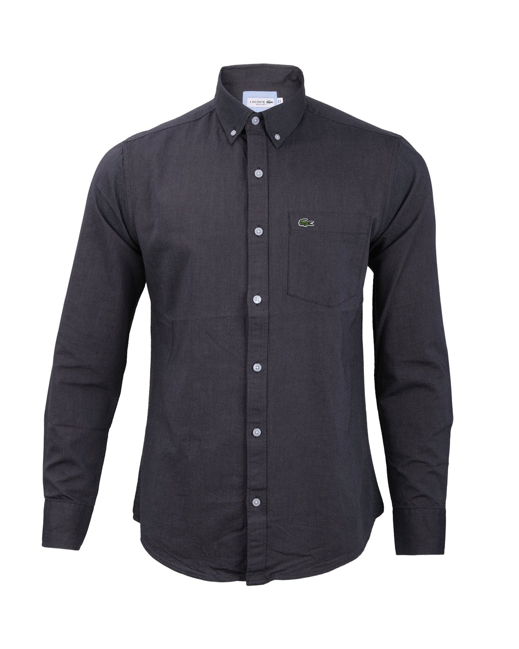 LACOSTE Charcoal Onyx Classic Fit Long Sleeve Button-Down Oxford Shirt