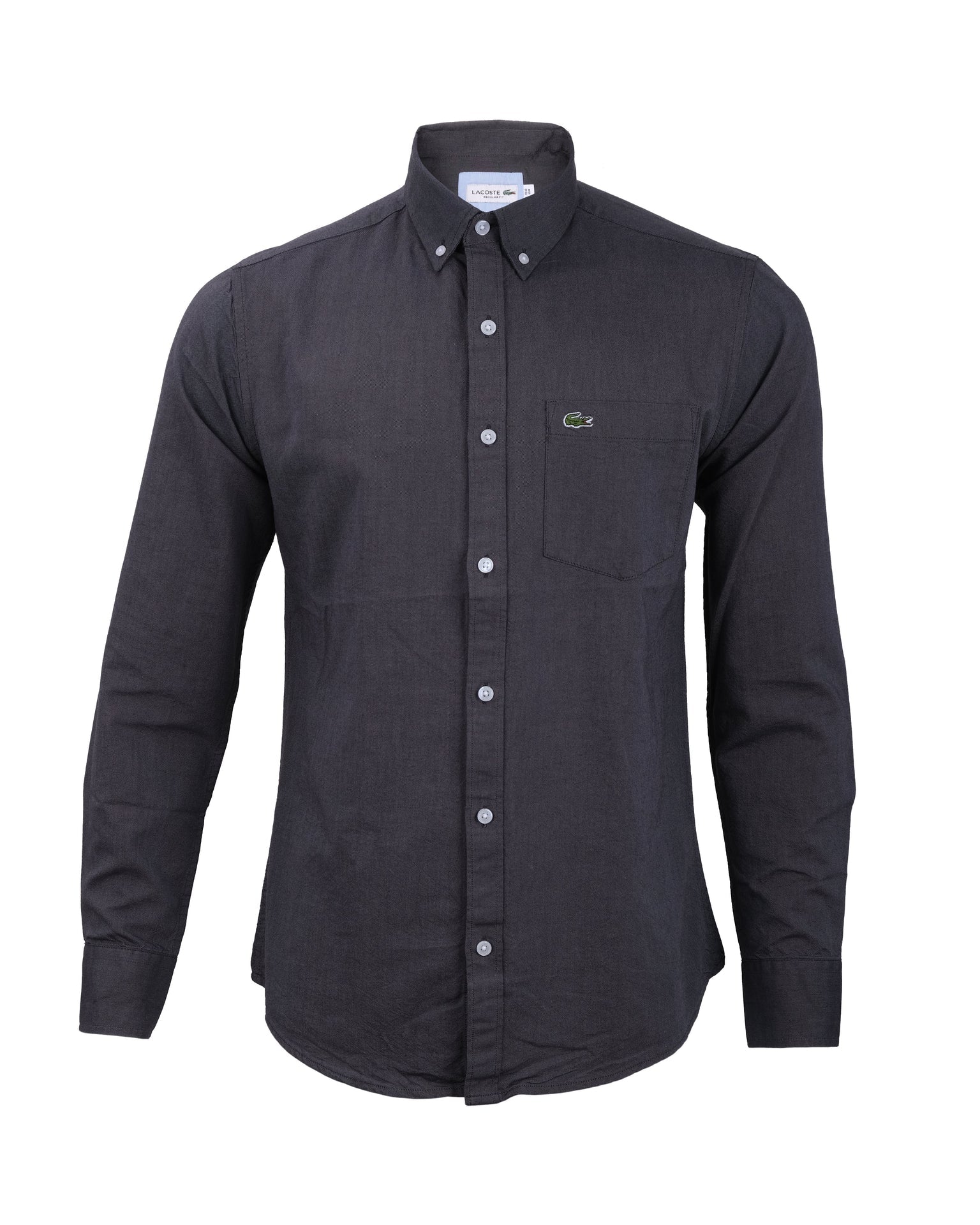 LACOSTE Charcoal Onyx Classic Fit Long Sleeve Button-Down Oxford Shirt