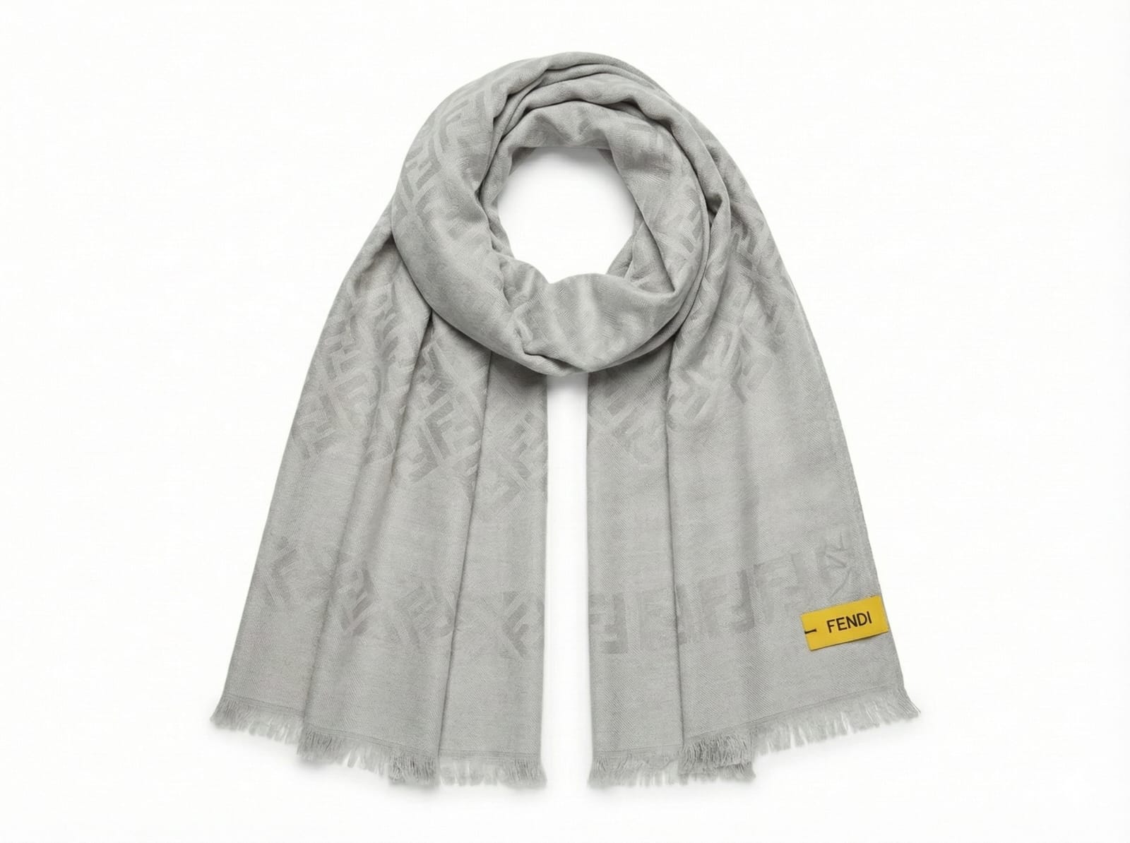FENDI Monogrammed Cashmere Blend Scarf