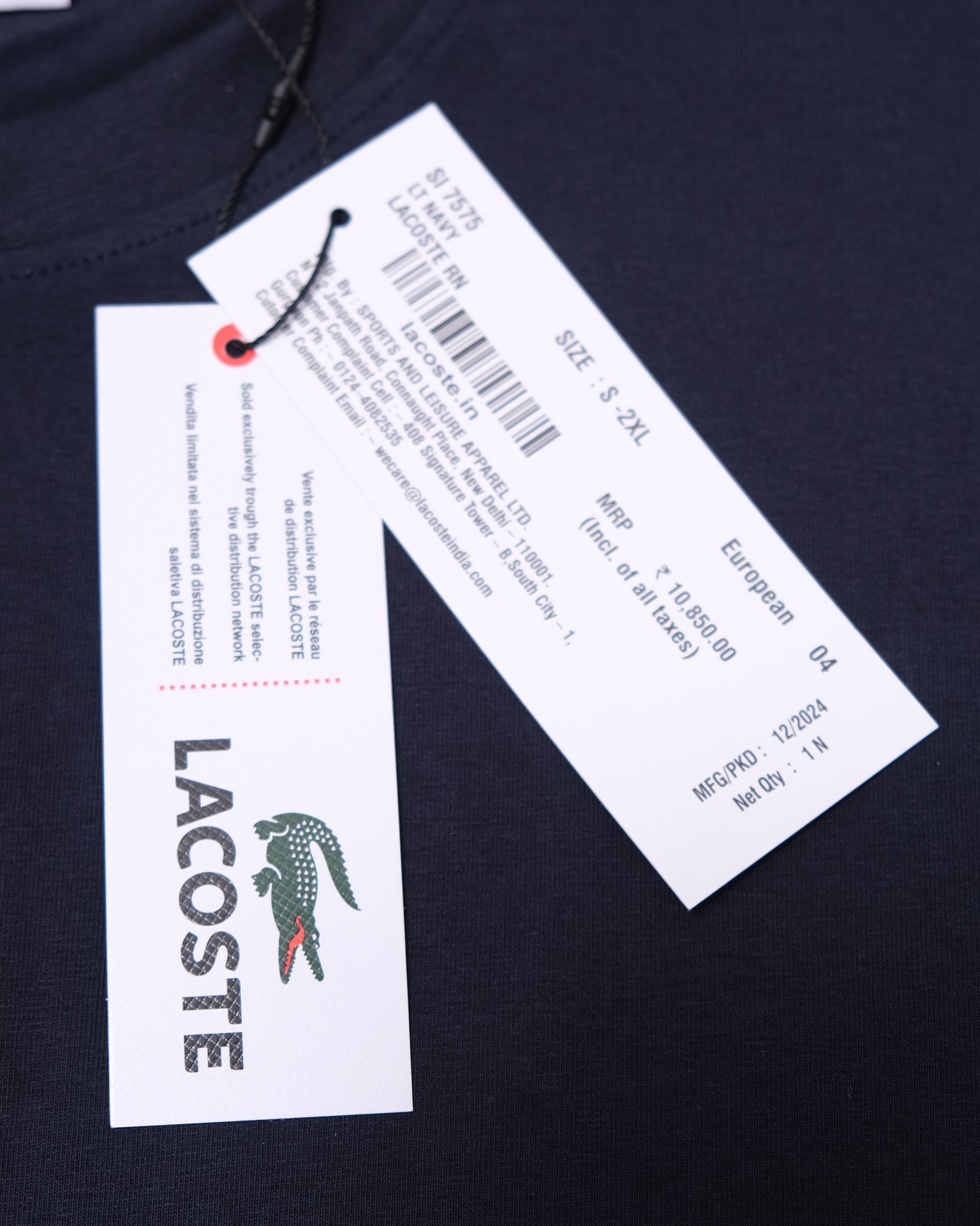 LACOSTE Midnight Ink Classic Fit Varsity Logo Tee