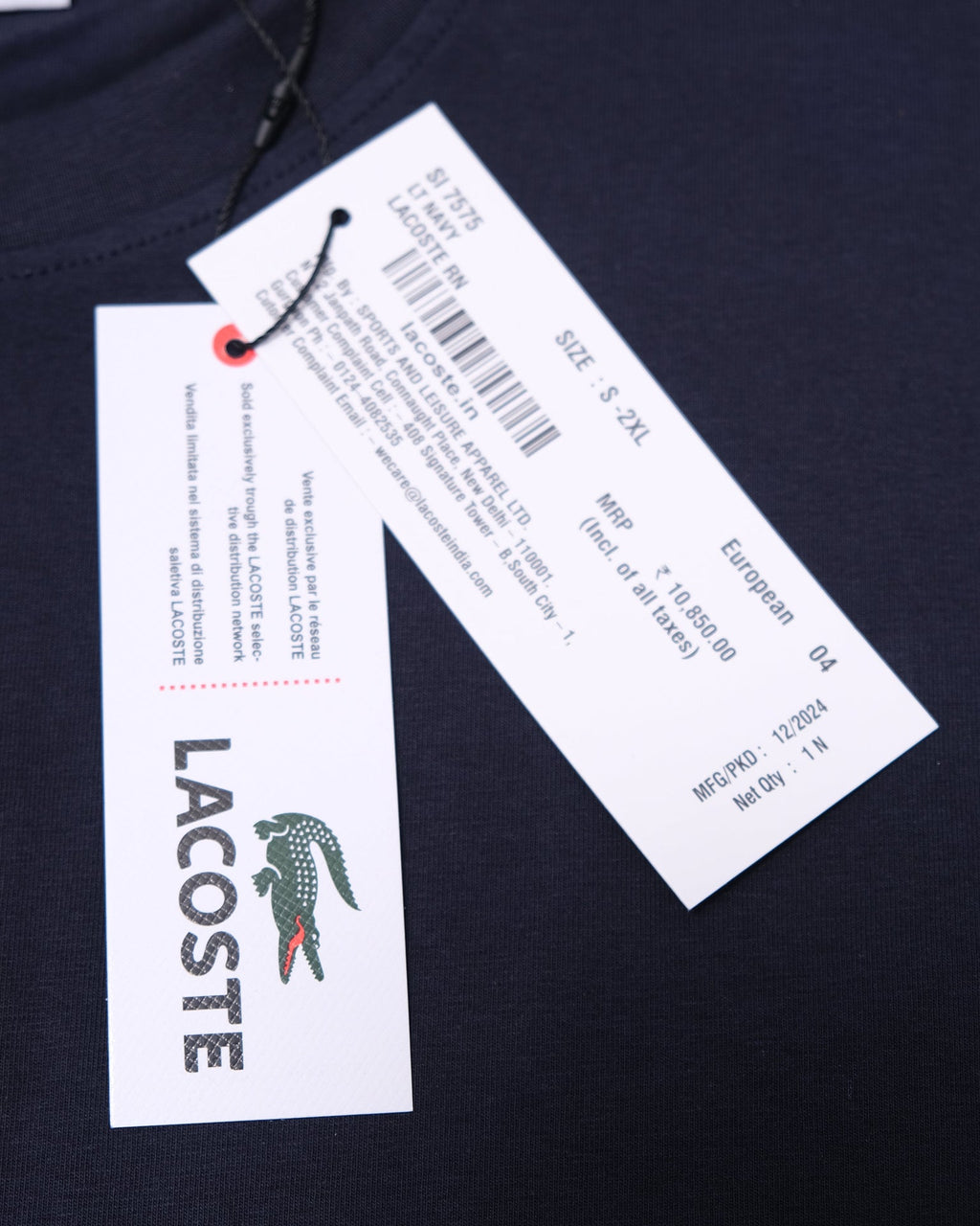 LACOSTE Midnight Ink Classic Fit Varsity Logo Tee