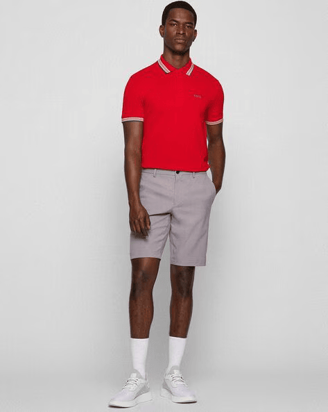 BOSS Crimson Blaze Slim Fit Contrast Trim Polo Shirt