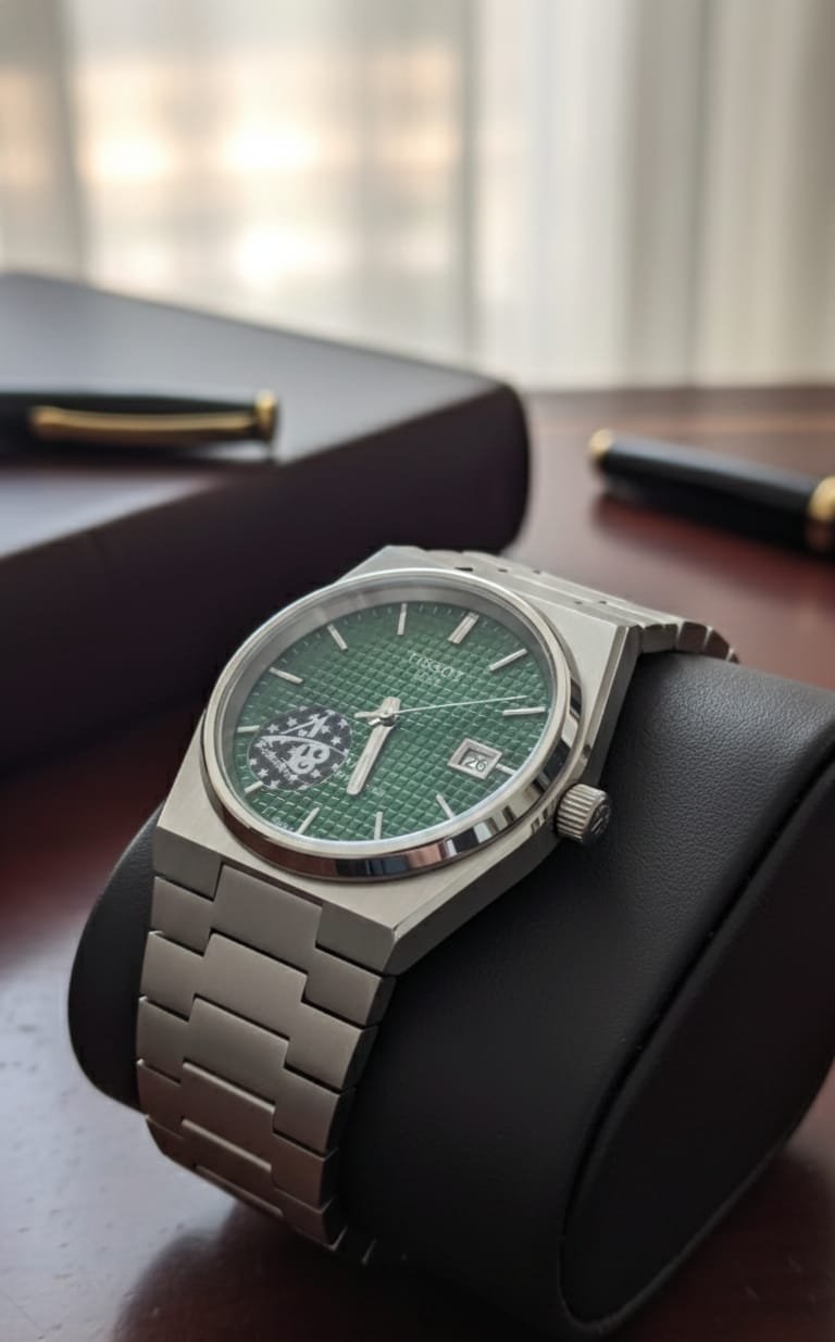 TISSOT Emerald Whisper Stainless Steel PRX Watch