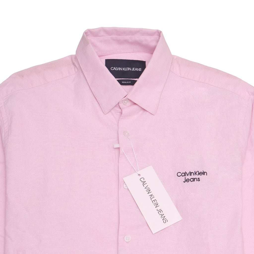 CALVIN KLEIN Blush Petal Classic Fit Long Sleeve Button-Up Shirt