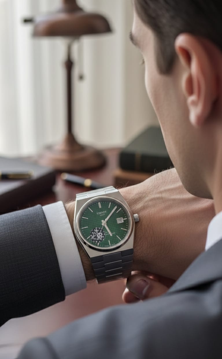 TISSOT Emerald Whisper Stainless Steel PRX Watch