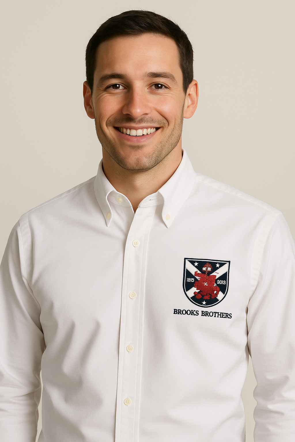 BROOKS BROTHERS Frosty Pearl Classic Fit Long Sleeve Oxford Shirt with Emblematic Crest