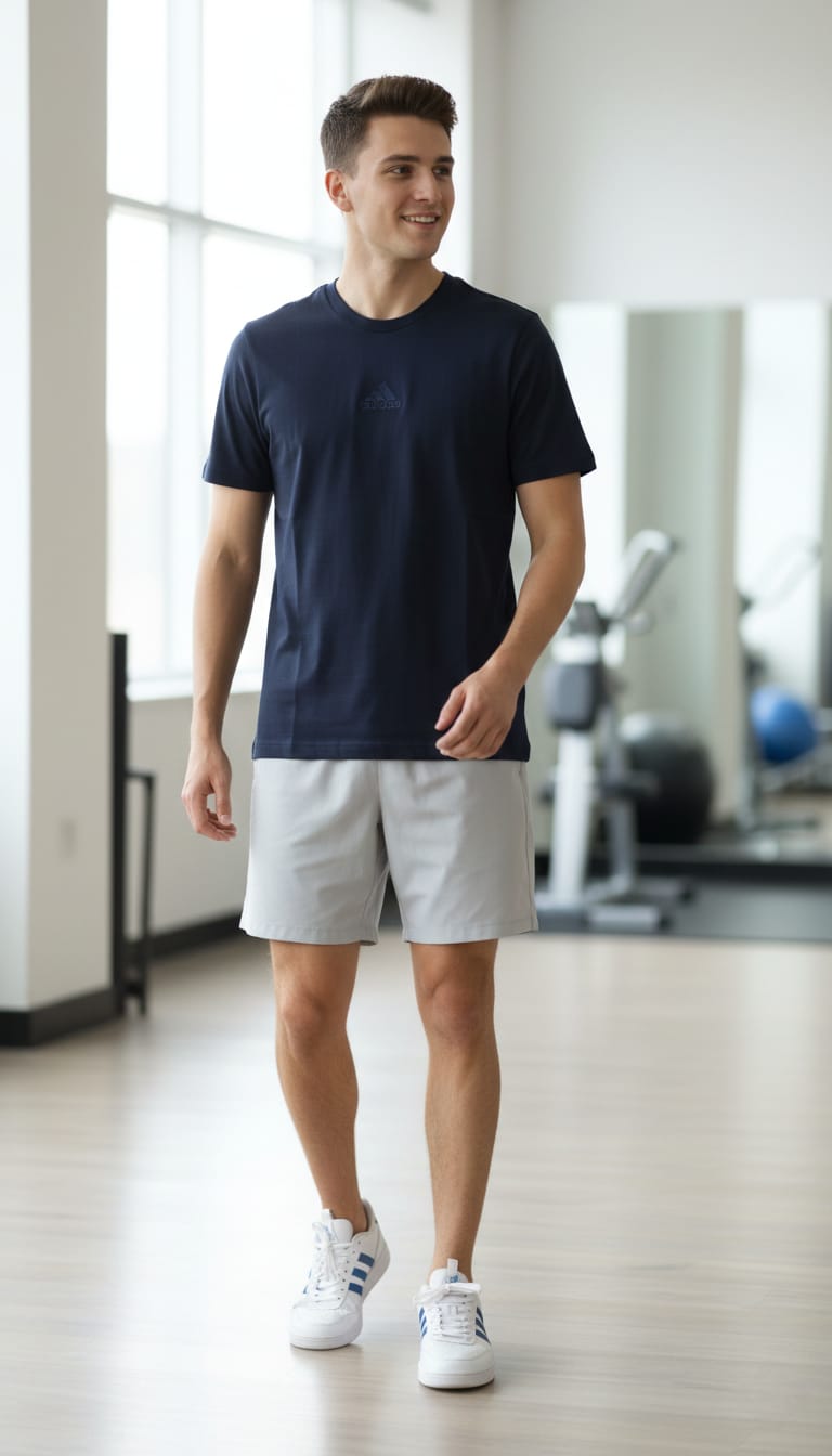 ADIDAS Deep Abyss Athletic Fit Short Sleeve Performance Tee